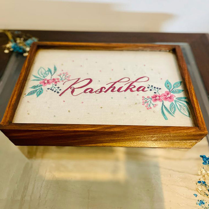 Personalized Sheesham Wood Multi-Use Trinket Jewelry Box