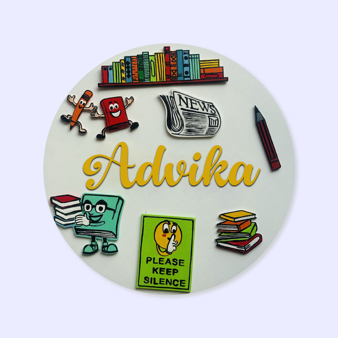 Personalized ''Kids Fav Subject'' MDF Nameplate for Schools & Playrooms