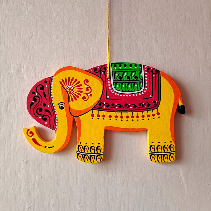 Handpainted Wooden Elephant String Wall Hangings