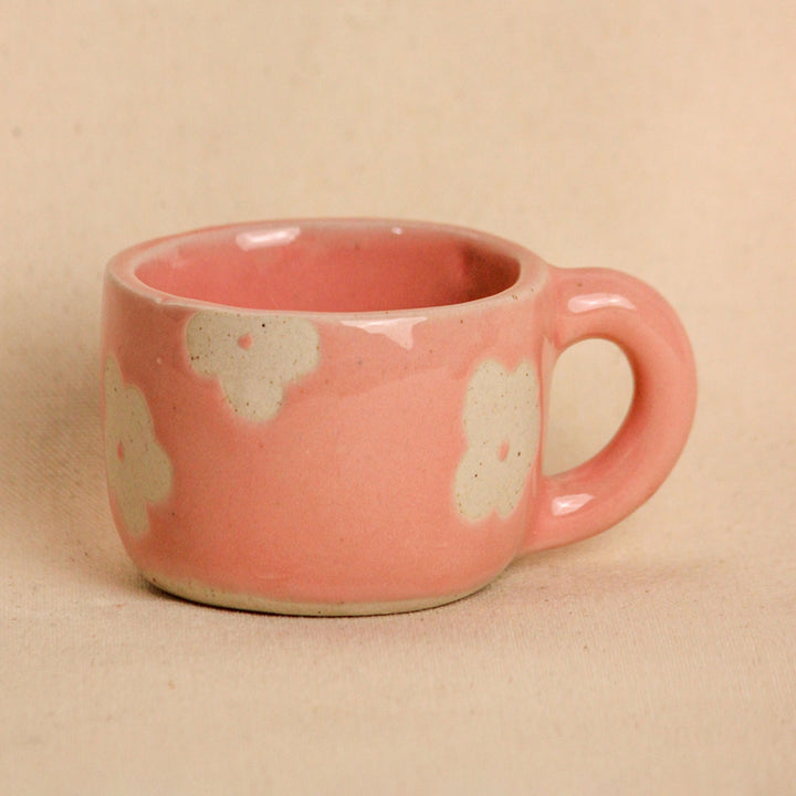 Handpainted Pretty in Pink Ceramic Mugs I Set of 4