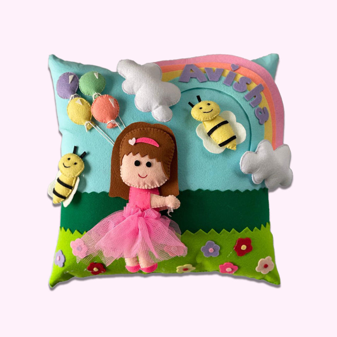 Personalized 3D Felt Kids Themed Pillow