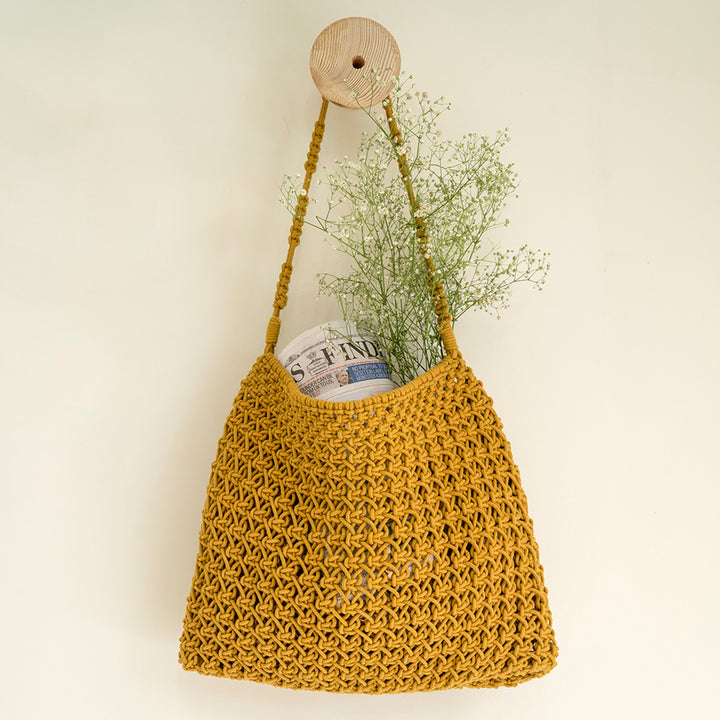 Hand-Knotted Macrame Totally Classic Tote Bag