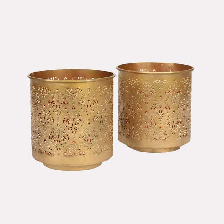 Gandhara Votives with Glass Tealight holder - Set of 2