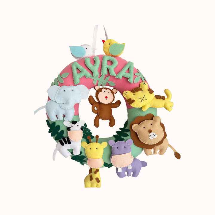 Personalized Felt Jungle Theme Kids Nameplate