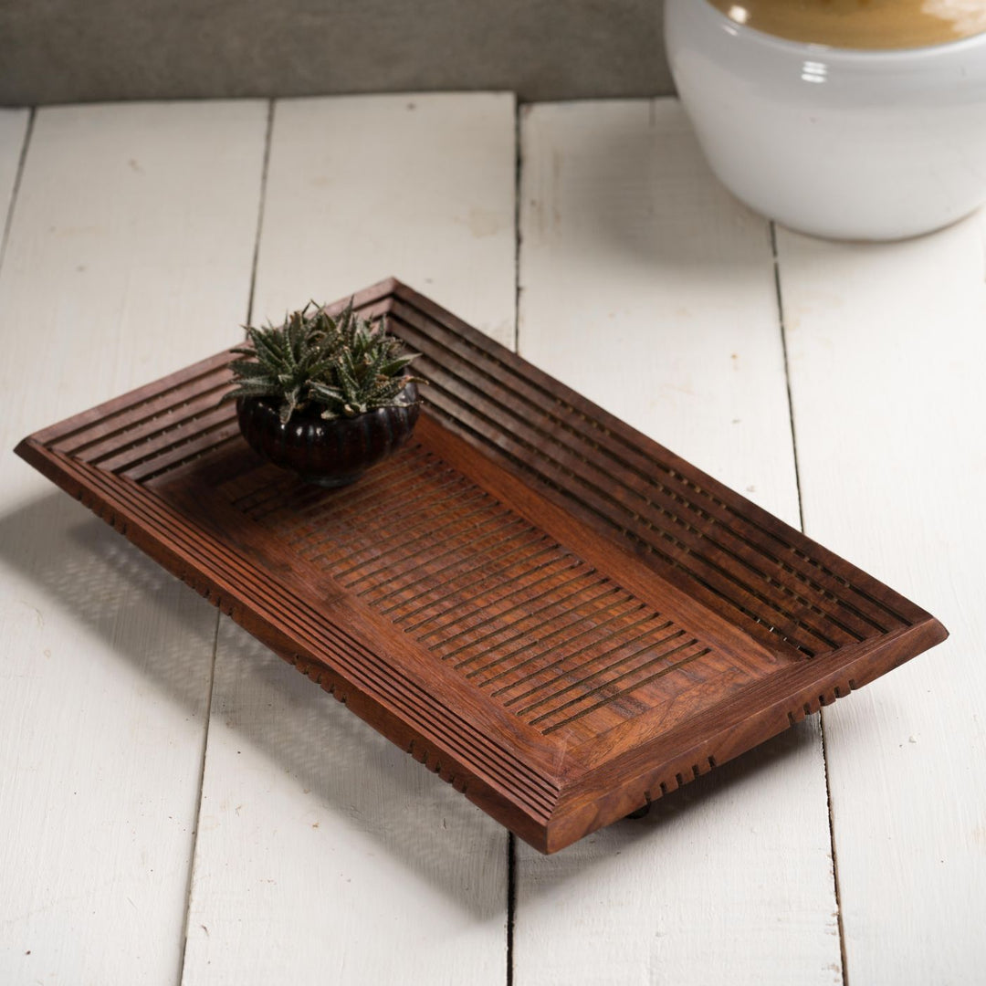 Jaali Sheesham Wood Serving Tray