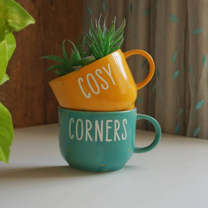 Themed Ceramic Cup Planter Set - Cozy Corners
