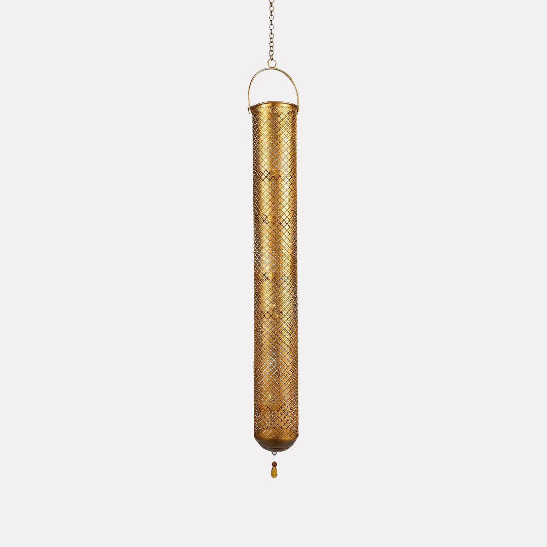 Tista Gold Cylindrical 5 Tealights Hanging with Metal Chain