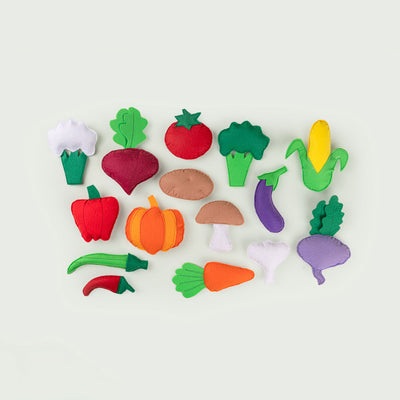 Handcrafted Vegetable Themed Playset - Set of 15