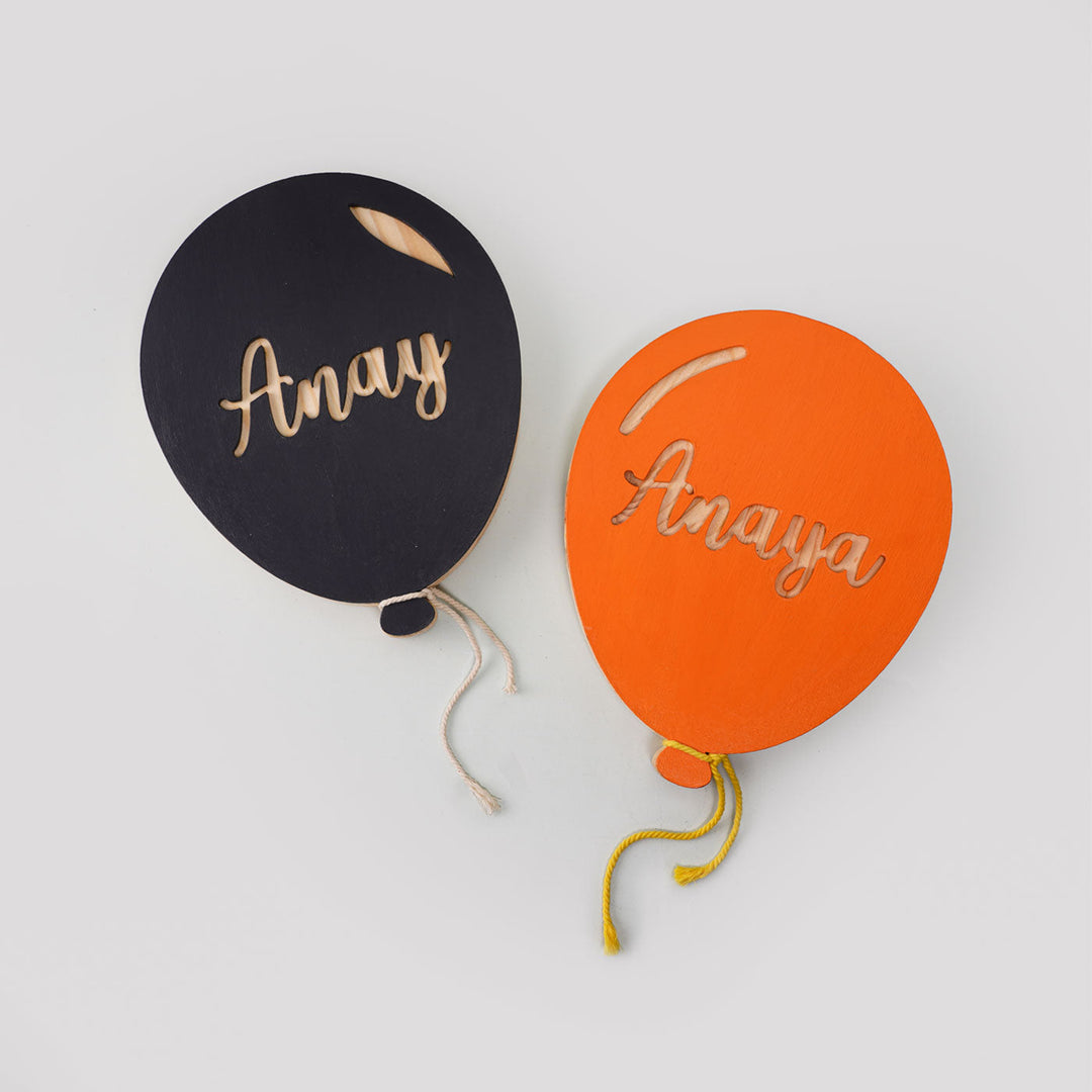 Handpainted Balloon Wooden Kids Nameplate