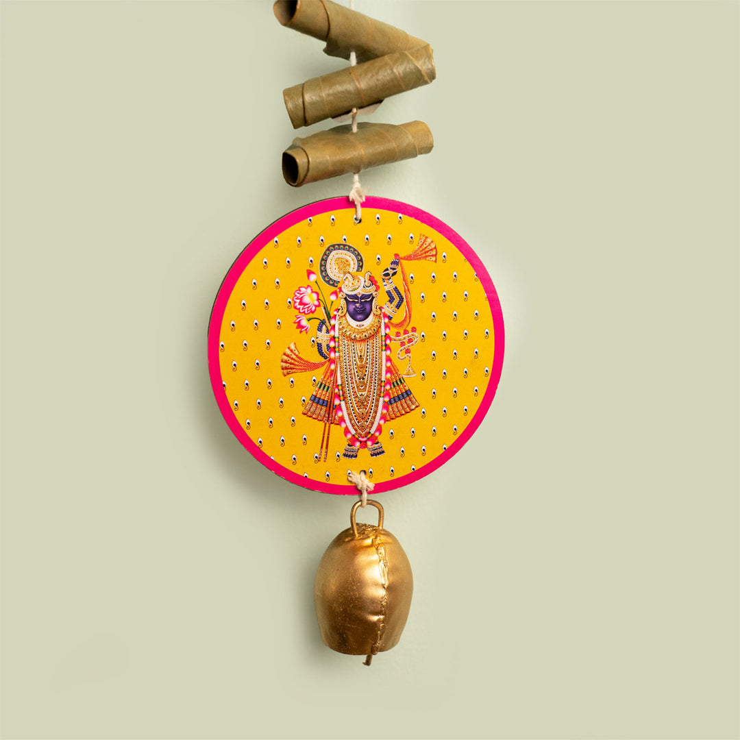 Shola Wood Festive Srinathji Hanging with Bell
