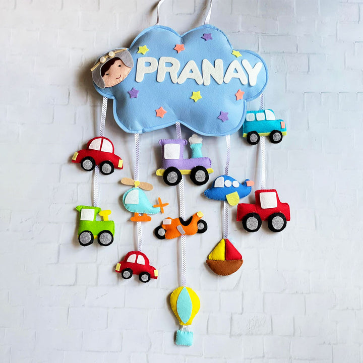 Cars Theme Felt Crib & Cot Mobile Name Plate