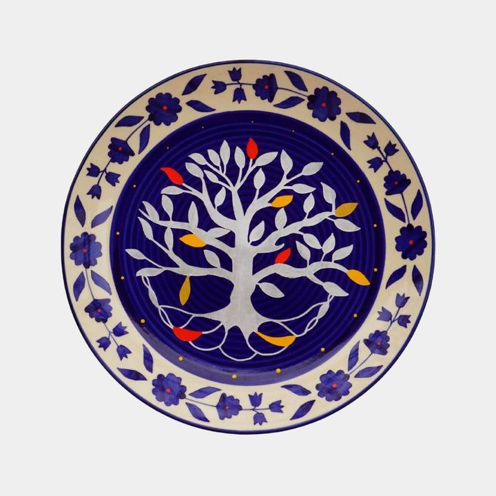 Hand-painted Tree Of Life Ceramic Wall Plate Set