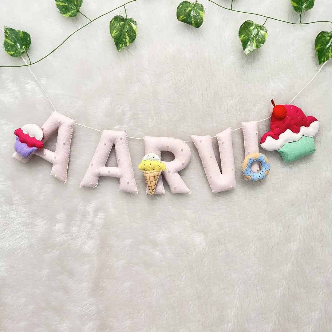 Handcrafted Personalized Cupcake Bunting For Kids