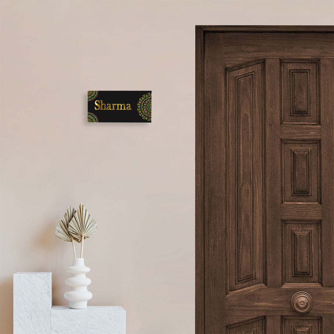 Handcrafted Mandala Personalized Mdf Name Plate 1 - Mounted on Wall Next to Door