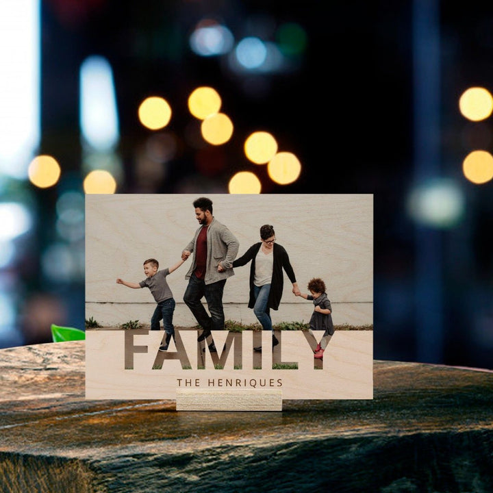 Personalized Wooden Photo Print With Names - Family