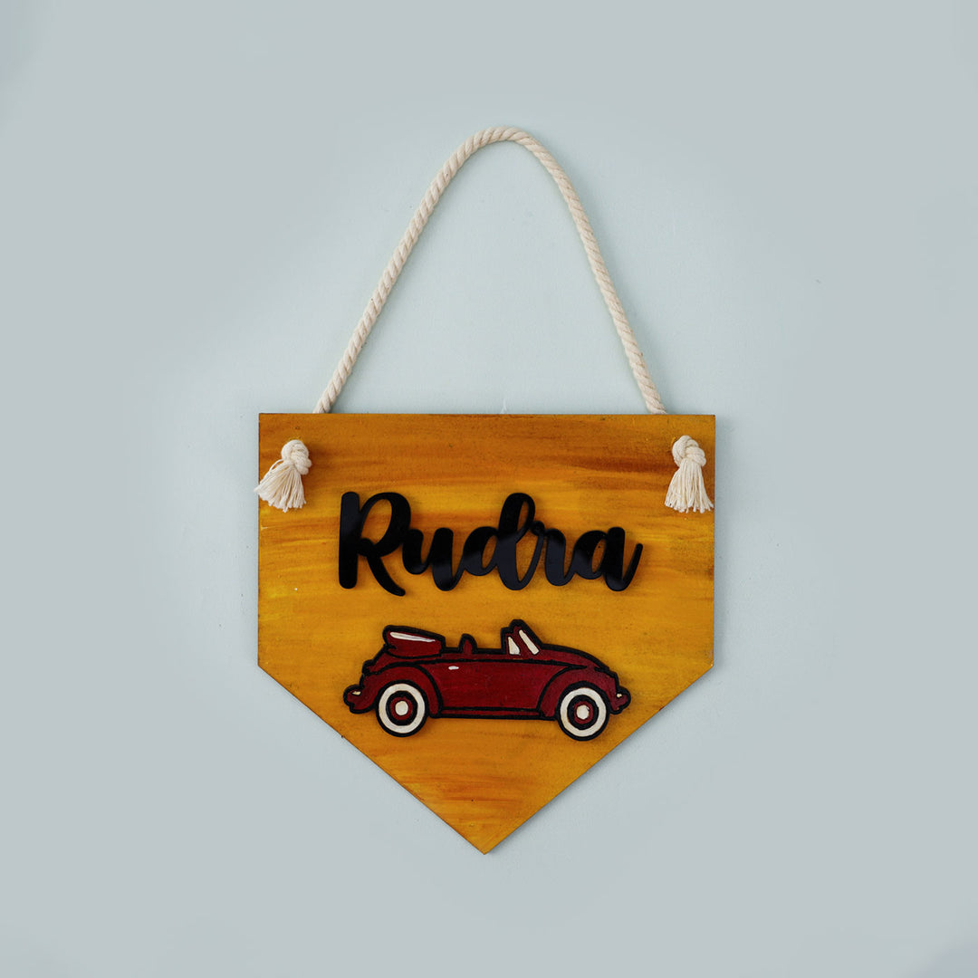 Car Nameboard with String for Kids