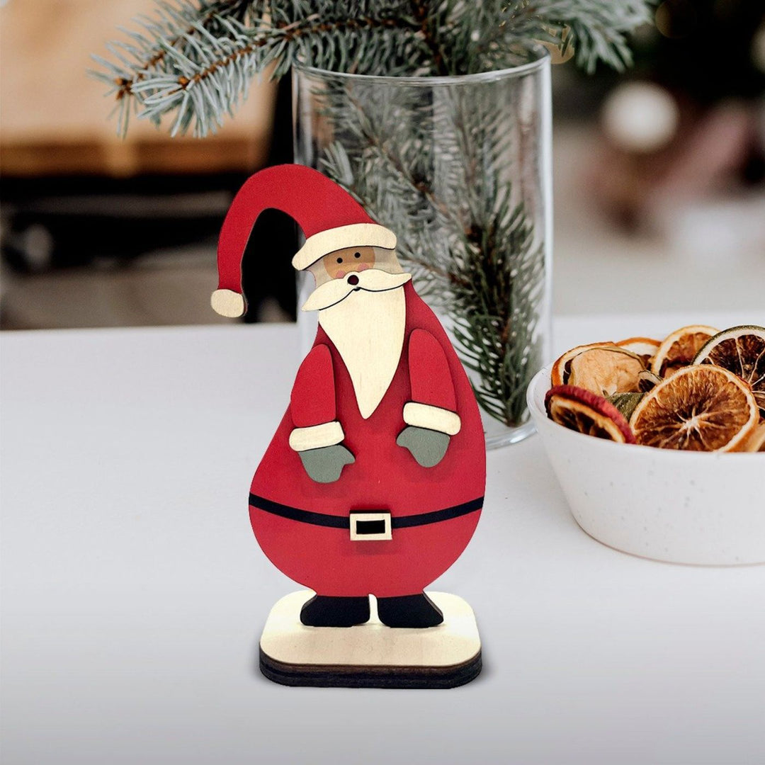 Handcrafted Adorable Santa Wooden Table Decor For Christmas Table Decoration