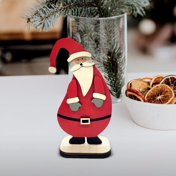 Handcrafted Adorable Santa Wooden Table Decor For Christmas Table Decoration