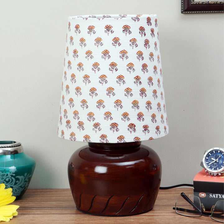 Khadi Cotton & Mango Wood Table Lamp