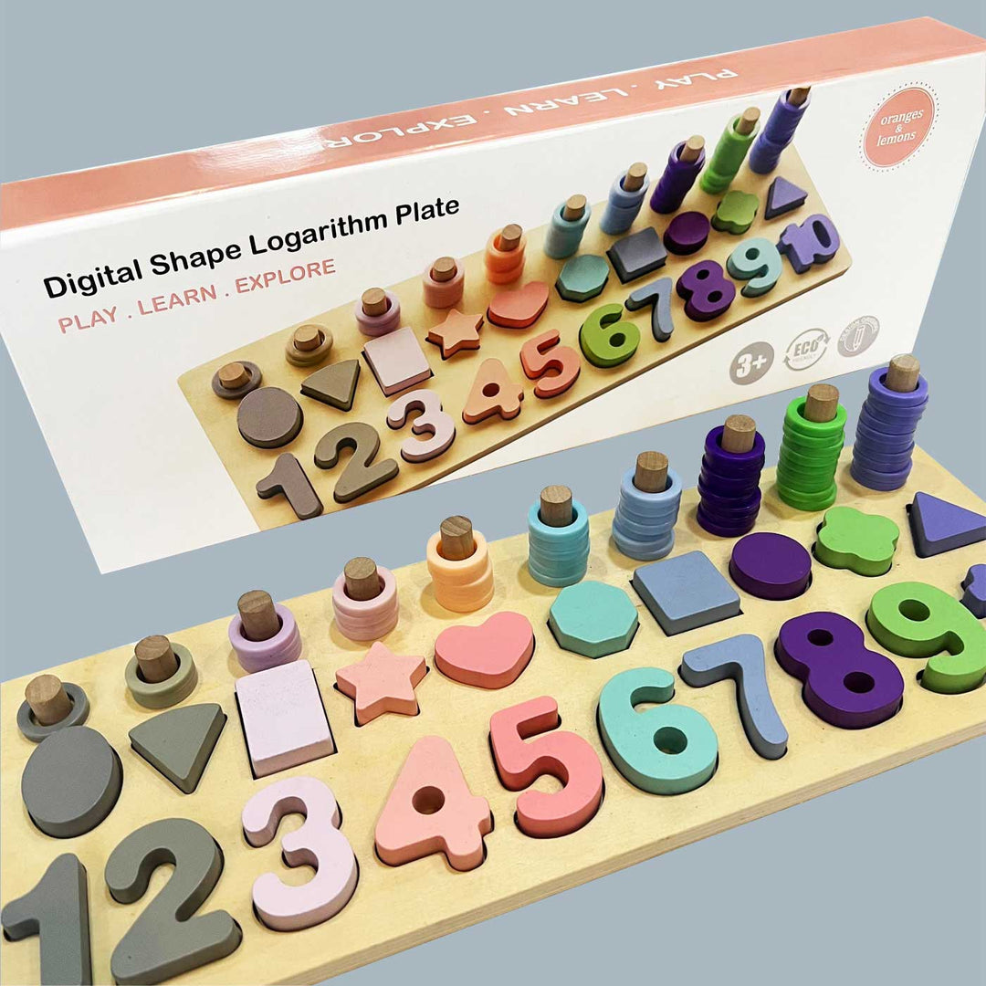 Eco-friendly Wooden Logarithm Plate Puzzle Game For Kids