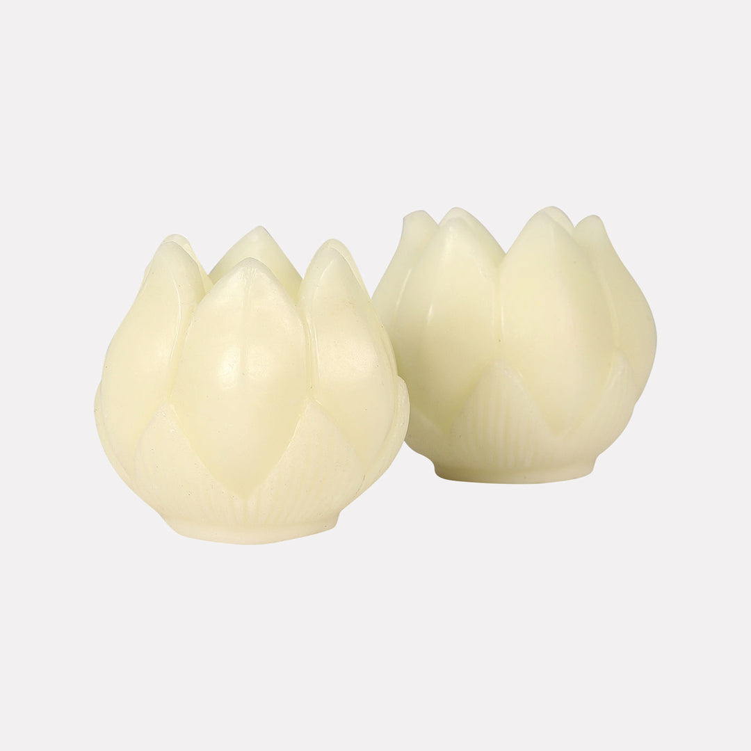 Lotus Wax Votive Tealight Holder - Set of 2