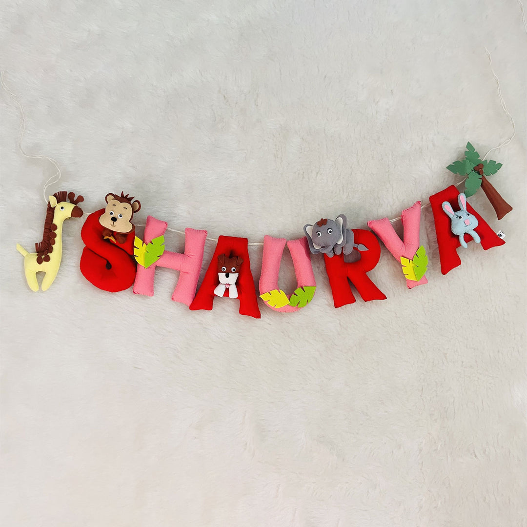 Handcrafted Personalized Jungle Theme Bunting For Kids