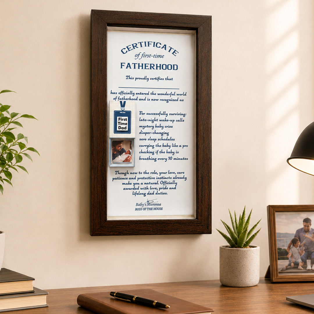 First-Time Dad Certificate Frame for Father’s Day