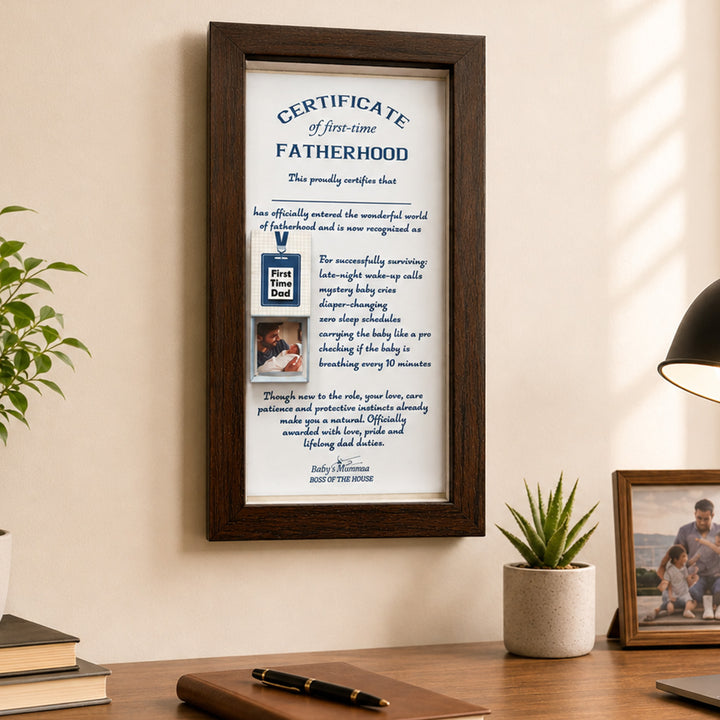 First-Time Dad Certificate Frame for Father’s Day