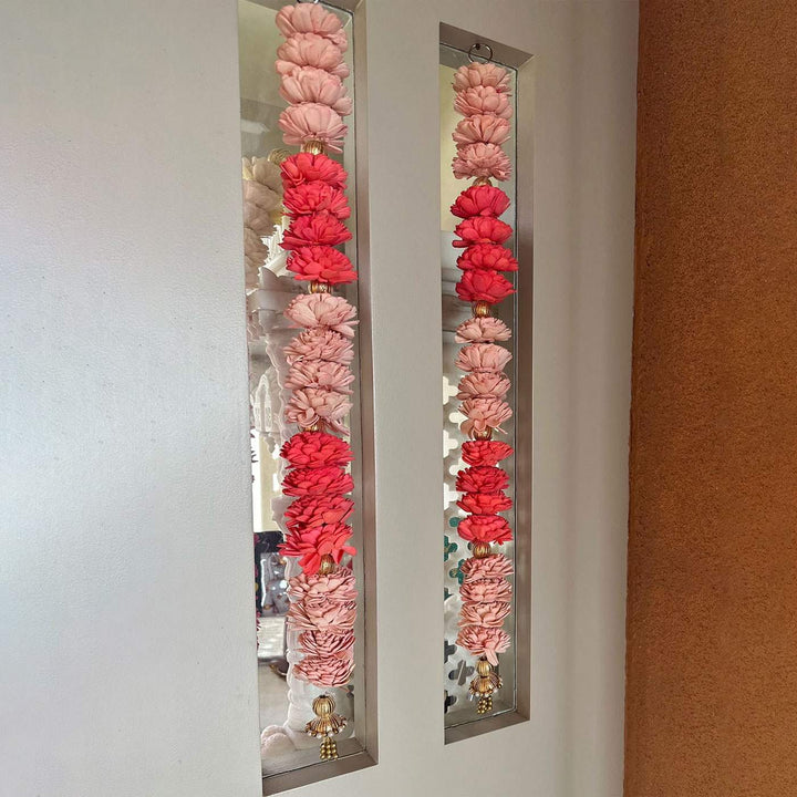 Shola Wood Floral Latkan Festive Door Hangings I Set of 2