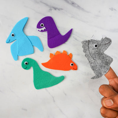 Dino Felt Finger Puppets I Set of 5