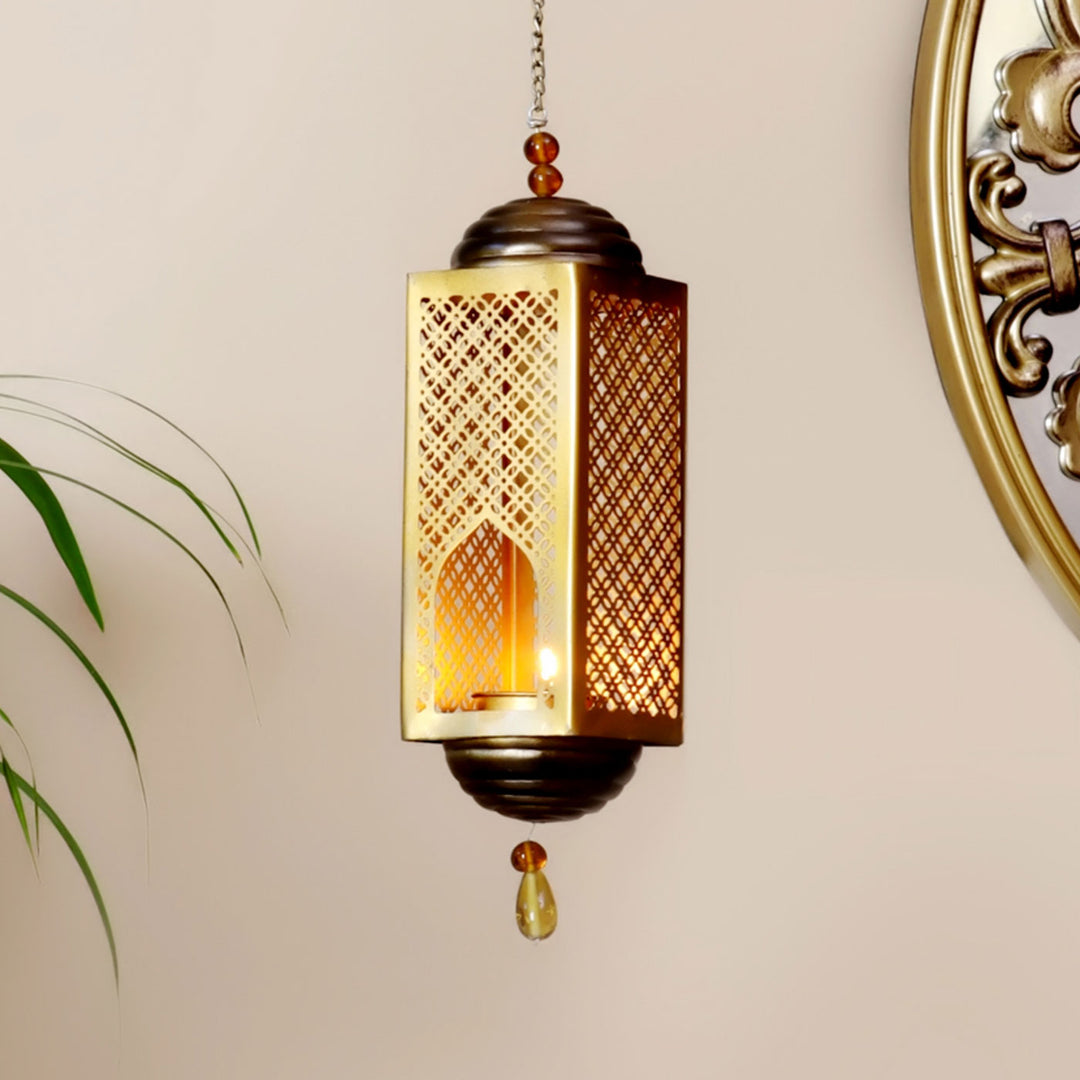 Tista Gold Finish Tealight Holder Hanging