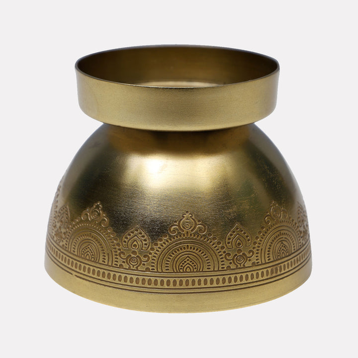 Dohar Brass Plated Candle & Tealight Metal Stand