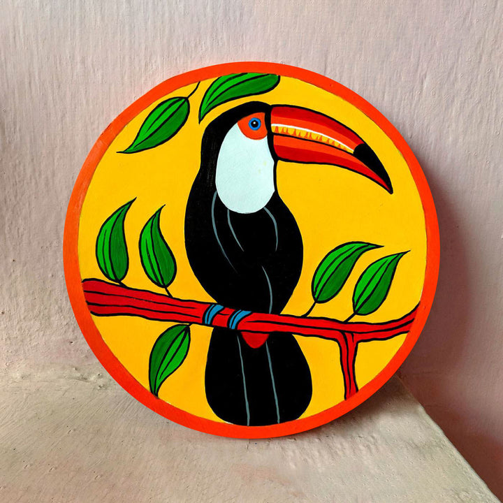 Handpainted Wooden Round Wall Hanging