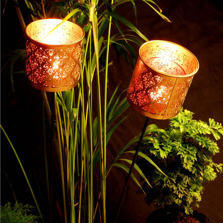 Gandhara Garden Tealight Votive with Glass Holder - Set of 2