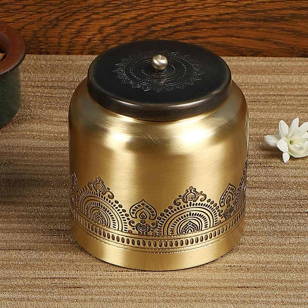 Dohar Handcrafted Antique Brass Jars for Nuts & Sweets