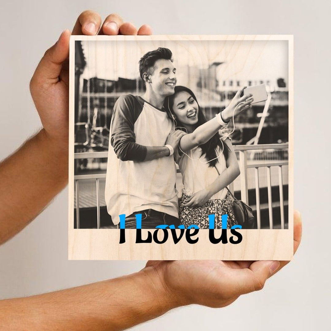 Personalized Wooden Photo Print - I Love Us