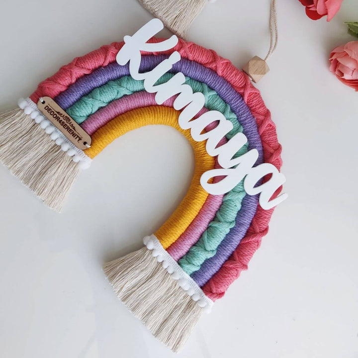 Macrame Rainbow Personalized Kids' Nameplate