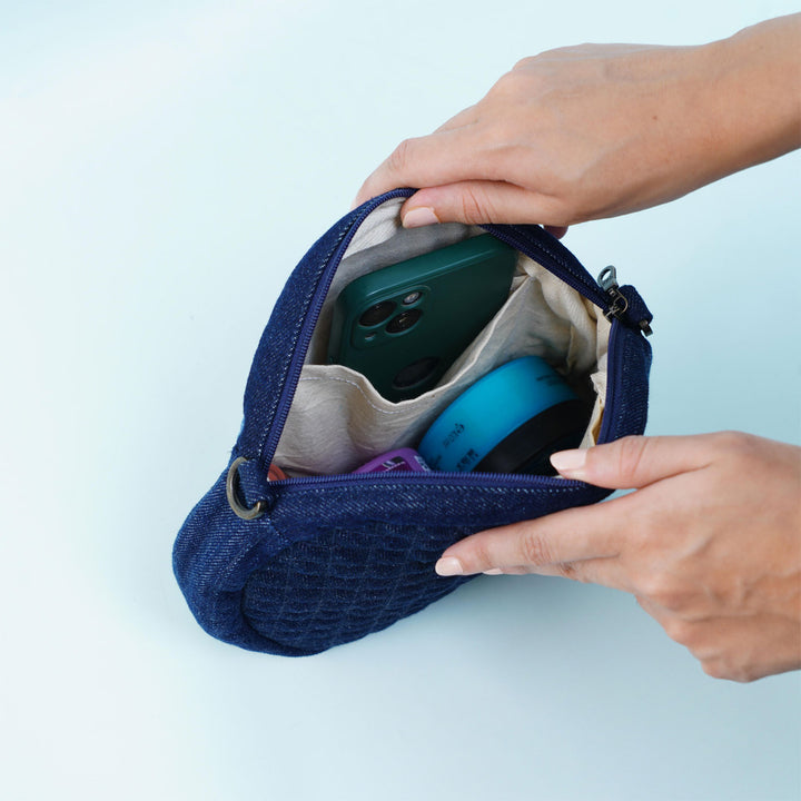 Handcrafted Upcycled Denim Circular Sling Bag