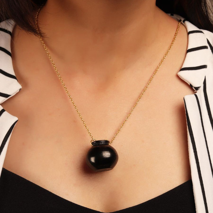 Contemporary Kalash Design Necklace | 22K Gold Plated