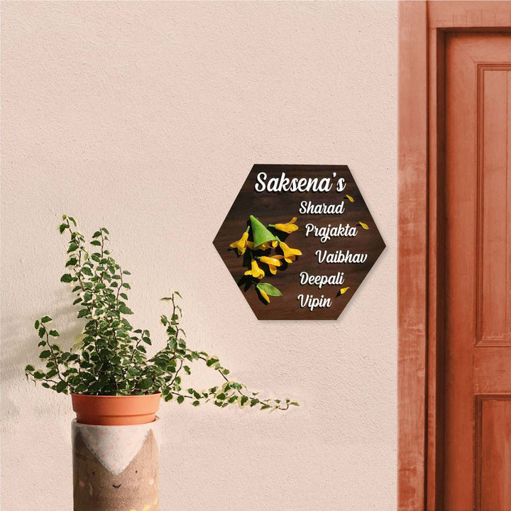 Handcrafted Personalized Sonchafa Wooden Hexagon Name Plate