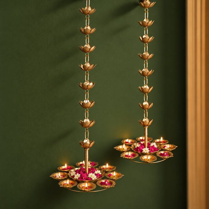 Handmade Hanging Diya Urli | Set of 2