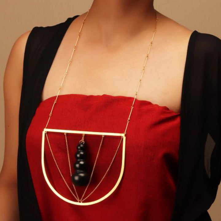 Contemporary Statement Kalash Design Necklace | 22K Gold Plated