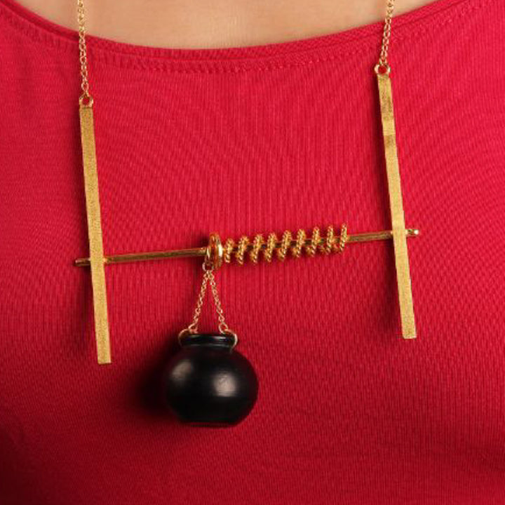 Handmade Ghirani Kalash Design Necklace | 22K Gold Plated