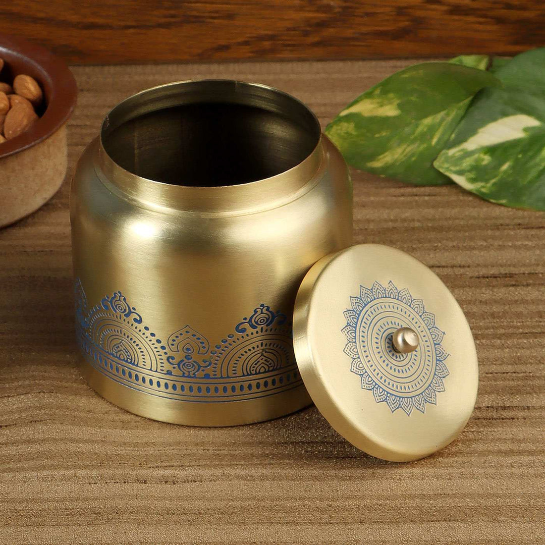 Dohar Handcrafted Brass Jars for Nuts & Sweets