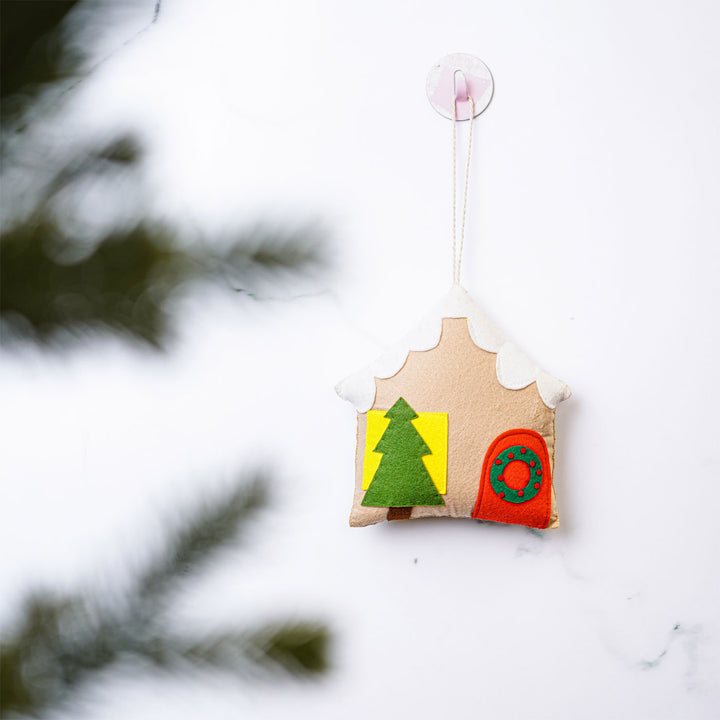 Handmade Gingerbread House Felt Ornaments For Christmas Tree Decoration