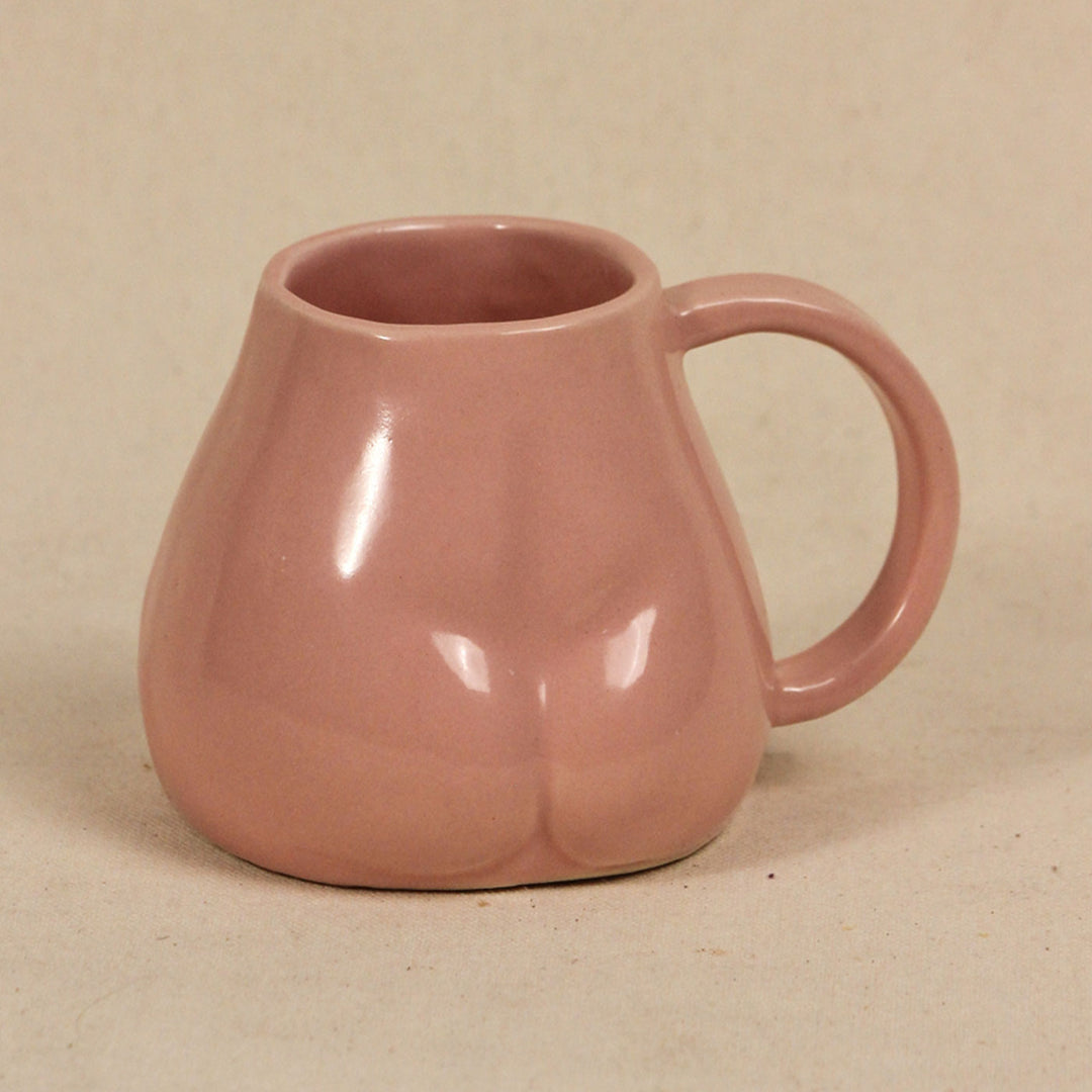 Handpainted Ceramic Butt Sculpture Mug