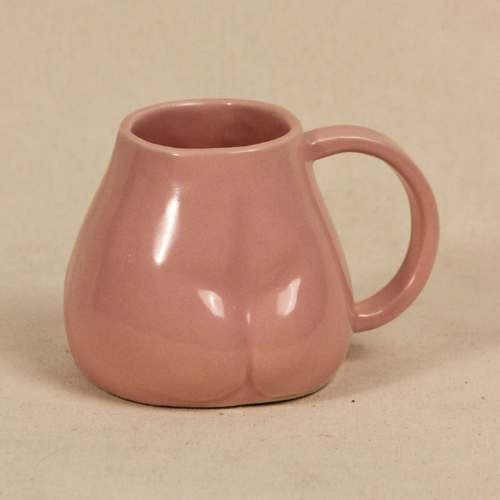 Handpainted Ceramic Butt Sculpture Mug