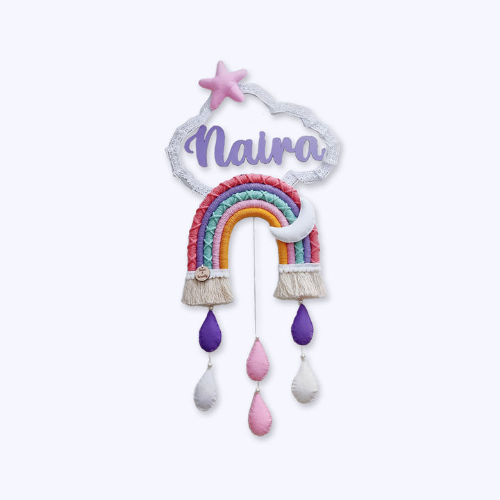 Macrame Moon & Star Personalized Kids' Nameplate - Zwende