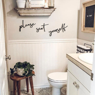 Bathroom Quirky Quote Steel Wall Art | Easy to Install