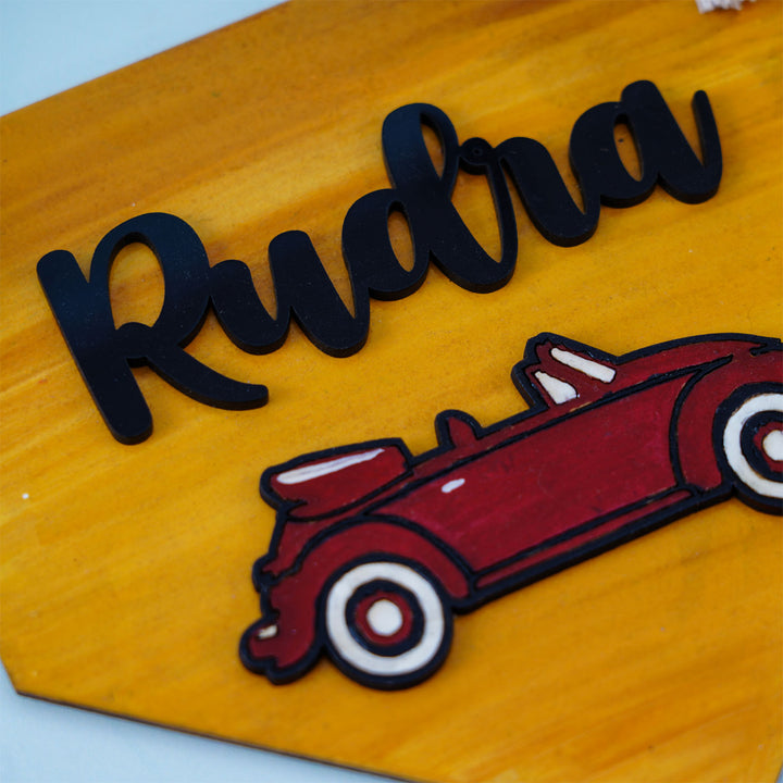 Car Nameboard with String for Kids